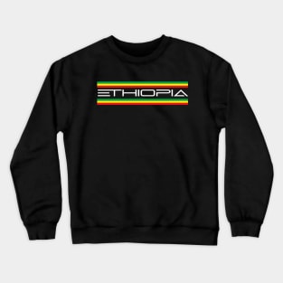 ethiopia word and flag Crewneck Sweatshirt